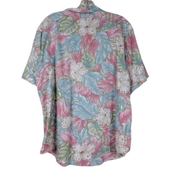 Vintage Koret Hawaiian Shirt Womens Large Floral Short Sleeve Button Up Collar - Picture 5 of 5